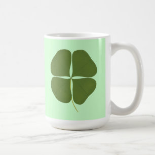 Dunkelgrünes Kleeblatt Malerei, irische Tasse