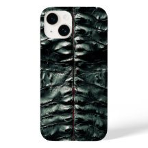 Dunkelgrünes Krokodil-Skin-iPhone 14 Fall
