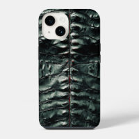 Dunkelgrünes Krokodil-Skin-iPhone 14 Fall