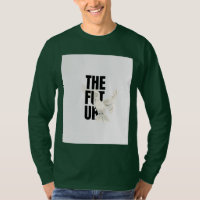 Dunkelgrünes, langärmliges T-Shirt mit Taubenbild