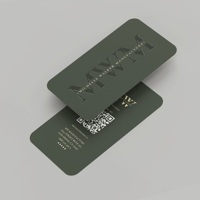 Dunkelgrünes Marketing des modernen Unternehmens M Visitenkarte (Modern Company Monogram Dark Green Gold Marketing Business Card
)