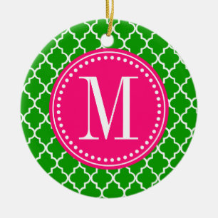 Dunkelgrünes marokkanisches Fliesen-Gitter Keramik Ornament