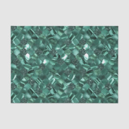 Dunkelgrünes marokkanisches Quatrefolienmuster Seidenpapier