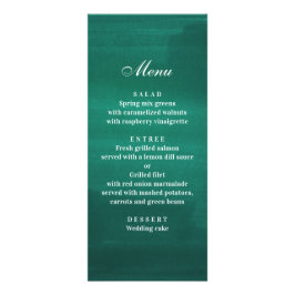 Dunkelgrünes, modernes Hochzeitsessen. Emerald-Men Werbekarte