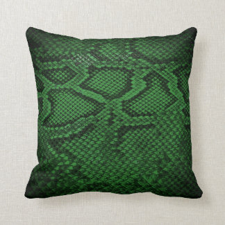 Dunkelgrünes Snakeskin-Musterkissen 2 Kissen