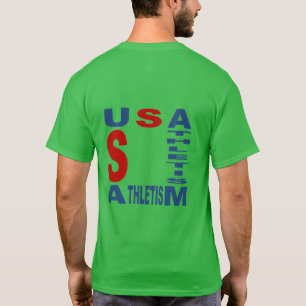 Dunkelgrünes T-Shirt Mann USA ATHLETISM