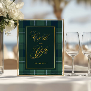 Dunkelgrünes Tartan-Polo-Karo-Karten- und Geschenk Poster