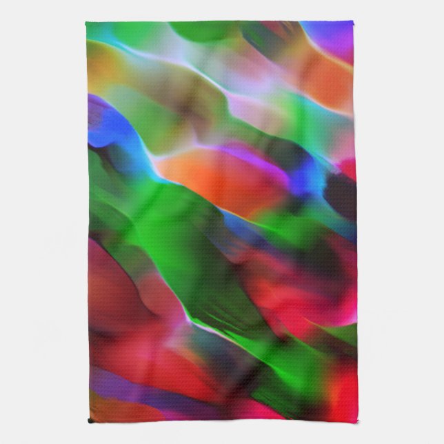 Dunkelgrünes und rotes Relief und Tiefe Geschirrtuch (Vertikal)