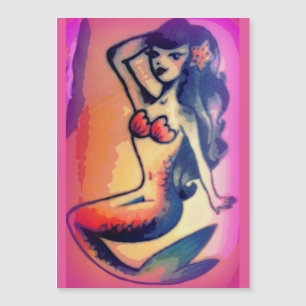 dunkelhaarige Meerjungfrau Magnetkarte