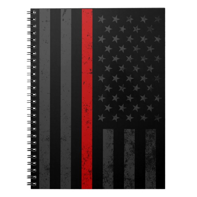 Dunkelheit beunruhigte Feuerwehrmann-Flagge Notizblock (Vorderseite)