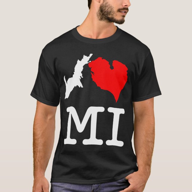 Dunkelheit ♥ I MI (i-Herz Michigan), Großdruck T-Shirt (Vorderseite)
