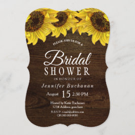 Dunkelholz-Sonnenblume Bridal-Dusche Einladung