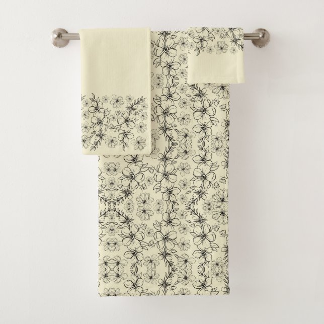 DUNKELLEICHE GELBE BLUMEN BADHANDTUCH SET (Insitu)