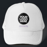 Dunkellila | Personalisierte Logos und Textbasebal Truckerkappe<br><div class="desc">Erstellen Sie Ihren ganz eigenen niedlichen schicken, dunklen lila Trucker Hat! Unsere elegante und zeitgenössische Vorlage kommt in einer Vielzahl von Farben, bietet vollständige Anpassungsoptionen, um Ihr Business-Logo, ausgewählte Foto oder Bild zu präsentieren. Verbessern Sie Ihre Personalisierung durch den Zusatz Ihres Namens, Firmenslogan oder -monikers, Promotional Instagram Handle oder eines...</div>