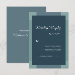Dunkelmarineblau Türkis Türkis Moderne Hochzeit Rs Einladung