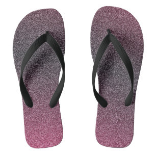 Dunkelmaroon Gradient Glitzer, Pair of Flip Flops