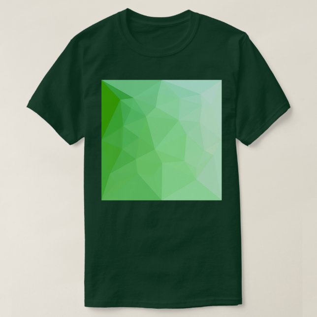 Dunkelmeergrüner Abstrakter Polygonhintergrund T-Shirt (Design vorne)