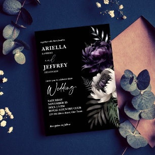 Dunkelmoody elegant alles in einer Hochzeitsvorlag Einladung