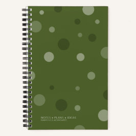 Dunkelolive Green Pop Dots Spiral Bound Notizbuch