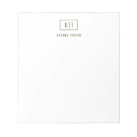 Dunkelolive Green Simple Modern Monogram