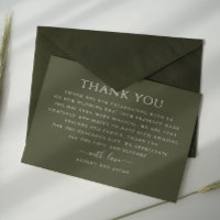 Dunkelolivengrün-minimalistische Typografie Hochze