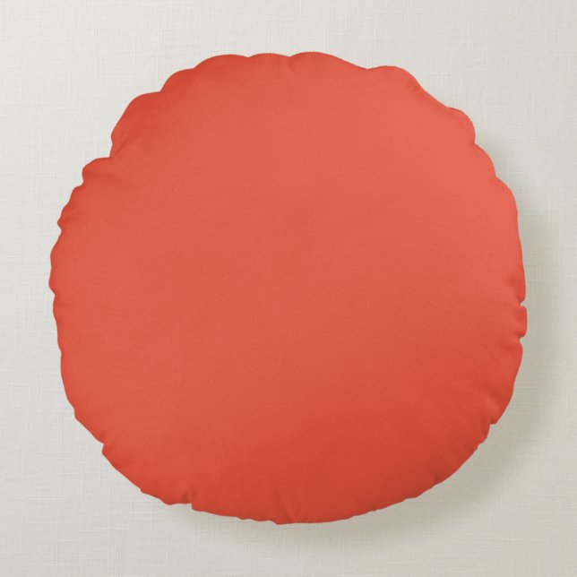 Dunkelorange schlicht rundes kissen (Vorderseite)