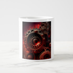 Dunkelorange Steampunk Mandelbrot Fraktal Jumbo-Tasse