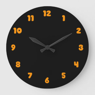 Dunkelorange und schwarz einfach große wanduhr