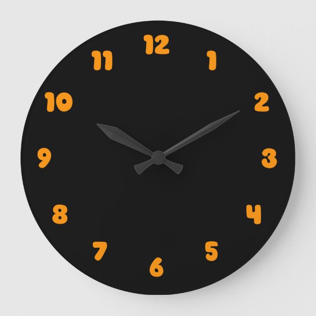 Dunkelorange und schwarz einfach große wanduhr (Vorderseite)