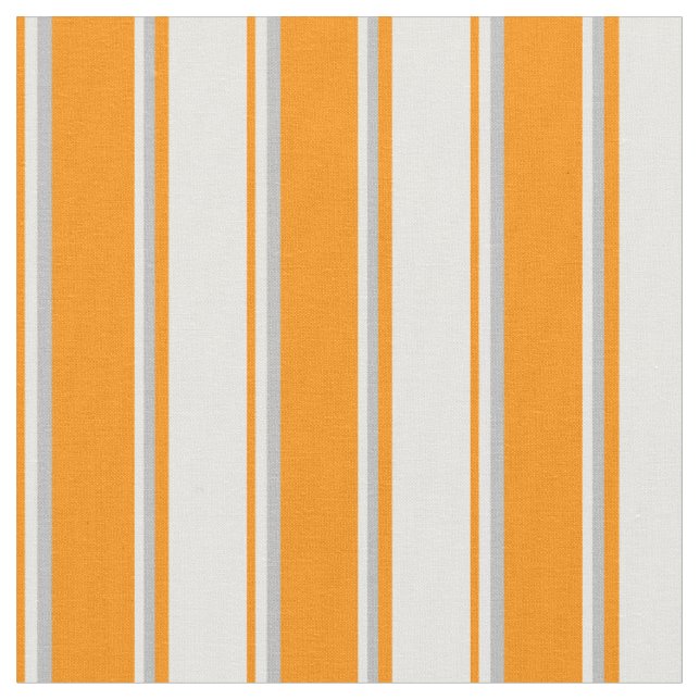 Dunkelorange, Weiß und Graufarbenes Muster Stoff (Nahaufnahme)