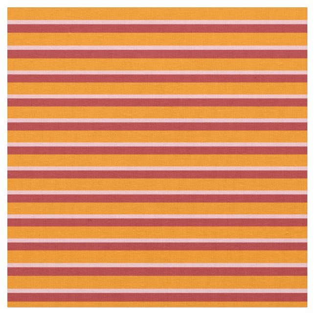 Dunkelorangefarbene, rosa und rot gefärbte Linien Stoff (Nahaufnahme)