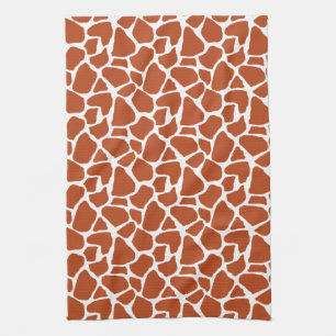 Dunkelorangefarbiges Giraffen-Muster Geschirrtuch