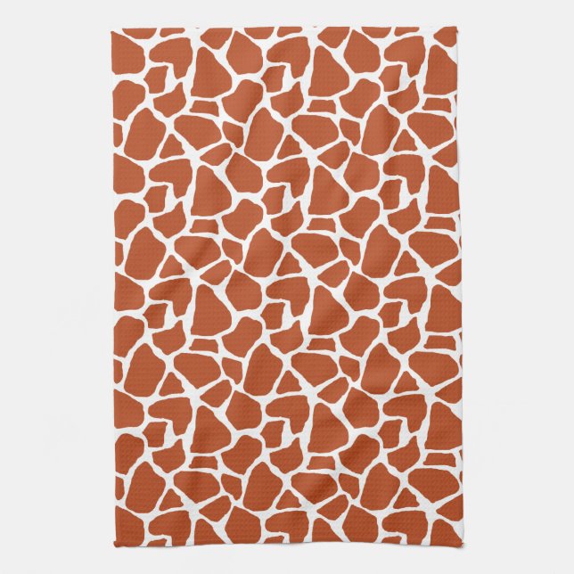 Dunkelorangefarbiges Giraffen-Muster Geschirrtuch (Vertikal)