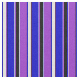 Dunkelorchid, hellgelb, blau und schwarz stoff