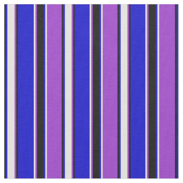 Dunkelorchid, hellgelb, blau und schwarz stoff (Nahaufnahme)