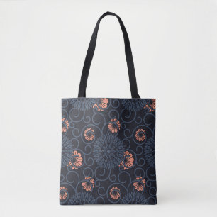 Dunkelornamentierte Kreise Vintag Nahtlos Tasche