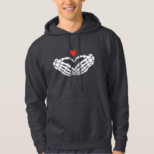 Dunkelromantik-Skelett-Herz-Hoodie für Paare Hoodie