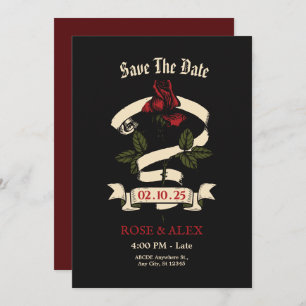 Dunkelromantische Hochzeit der Rose Save The Date