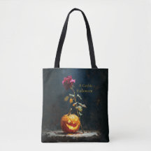 Dunkelromantische Kürbis- und Rosen-Halloween-Tasc