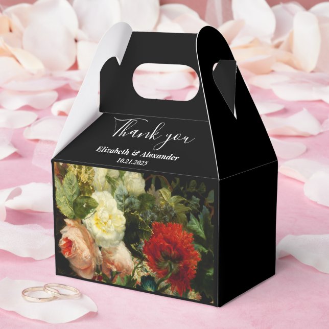 Dunkelromantische, stimmungsvolle Blume Geschenkschachtel (Hochzeit)