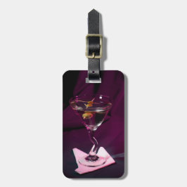 Dunkelrosa Alkohol Cocktail Martini Gepäckanhänger