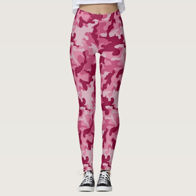 Dunkelrosa Camouflage - Frauenbeleimung Leggings (Vorderseite)