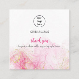 Dunkelrosa Cloud-Visitenkartenrate Vielen Dank Quadratische Visitenkarte