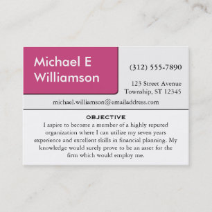Dunkelrosa Ecke - Business Cards zurücksetzen Visitenkarte
