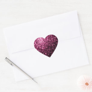 Dunkelrosa falscher glänzender Glitter funkelt Herz-Aufkleber