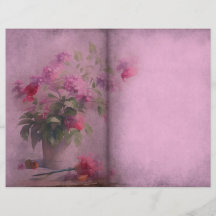 Dunkelrosa Florales Journal Seite