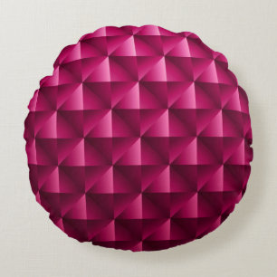 Dunkelrosa Geometrisches Gitter Carbon-Faser Hinte Rundes Kissen