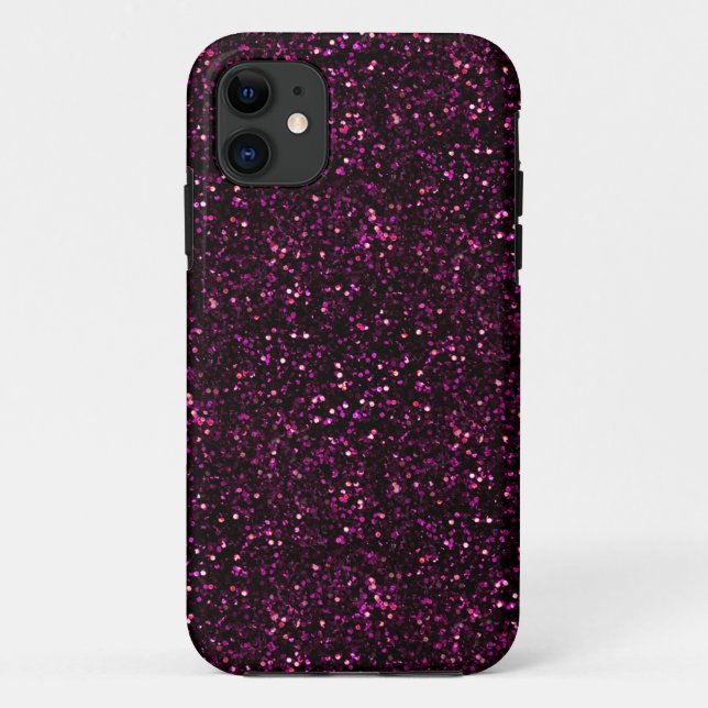 Dunkelrosa-Glitzer Case-Mate iPhone Hülle (Rückseite)