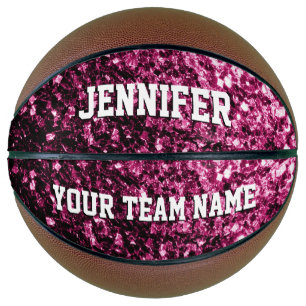 Dunkelrosa Glitzer Glitzern Ihr Name Team Basketball