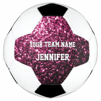 Dunkelrosa Glitzer Glitzern Ihr Name Team Fußball